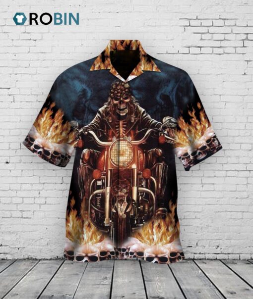Ghost Rider Skull Fire Night Hawaiian Shirt