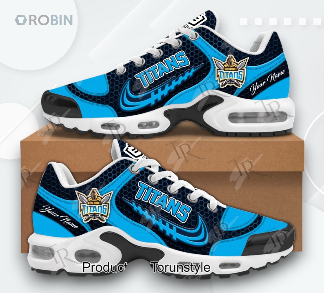 Gold Coast Titans 2025 Custom Name Limited Edition Sneaker Air Cushion Gold Coast Titans 2025 Custom Name Limited Edition Sneaker Air Cushion