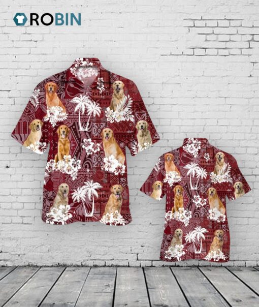 Golden Retriever Hawaiian Shirt, Dog Hawaiian Shirt Short Sleeve