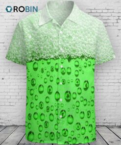 Green Hawaiian Shirt Four Leaf Clover Shirt Patrick’s Day Aloha Shirt