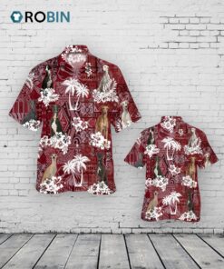 Greyhound Hawaiian Shirt, Dog Hawaiian Shirts Red Tribal Pattern