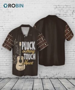 Guitar Hawaii Aloha Beach Shirt, Pluck Astring Touch Heart 3D Hawaiian Shirt