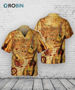 Guitar The Music Is In The Silence 3D Hawaiian Shirt, Guitarist Hawaiian Shirt