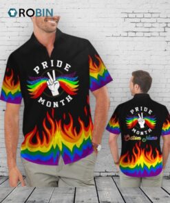Hand Rainbow Lgbt Flag Tropical Floral Hawaiian Shirt For Gaymer And Lesbian, Pride Hawaiian Shirt Hand Rainbow Lgbt Flag Tropical Floral Hawaiian Shirt For Gaymer And Lesbian, Pride Hawaiian Shirt