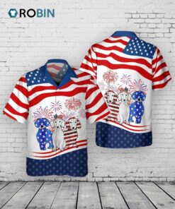 Happy 4th Of July Dog Hawaiian Shirt In Usa Flag Background, Cool Dog Independence Day Hawaii Aloha Beach Shirt