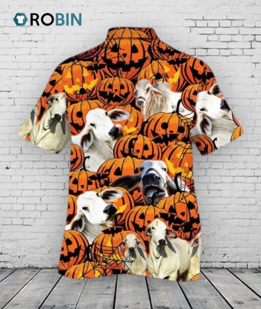 Happy Halloween Brahman Pumpkin All Over Printed 3D Hawaiian Shirt