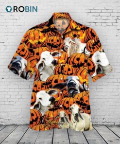Happy Halloween Brahman Pumpkin All Over Printed 3D Hawaiian Shirt