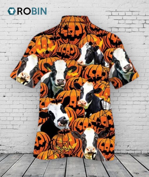Happy Halloween Holstein Pumpkin Hawaiian Shirt