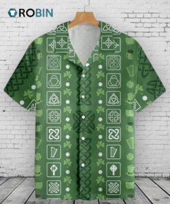 Happy Saint Patricks Day Hawaiian Shirt, Clover Shamrock Hawaiian Shirt, Four Leaf Clover, Happy Go Lucky Hawaii Shirt, Shenanigans Drinking