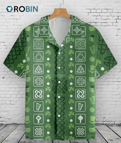 Happy Saint Patricks Day Hawaiian Shirt, Clover Shamrock Hawaiian Shirt, Four Leaf Clover, Happy Go Lucky Hawaii Shirt, Shenanigans Drinking
