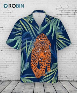 Hawaiian Camp Collar Short Sleeve Button Down Shirt Jungle Animal Hawaiian Camp Collar Short Sleeve Button Down Shirt Jungle Animal