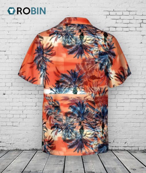 Hawaiian Camp Collar Short Sleeve Button Down Shirt Tropical Land