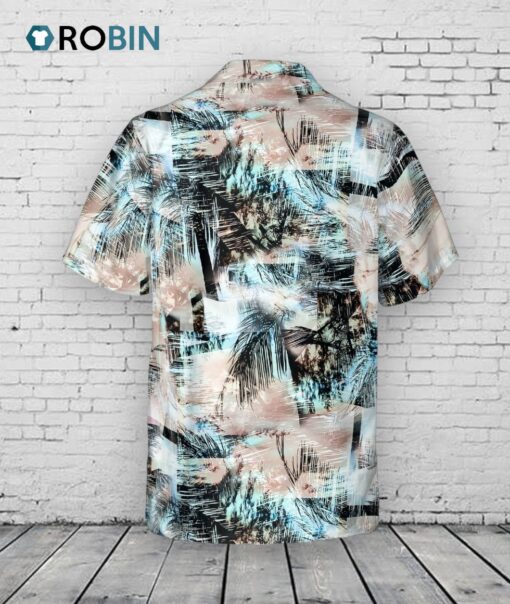Hawaiian Camp Collar Short Sleeve Button Down Shirt Tropical Palms Abstract 3D Hawaiian Shirts