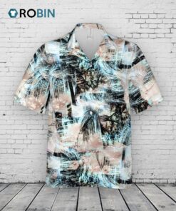 Hawaiian Camp Collar Short Sleeve Button Down Shirt Tropical Palms Abstract 3D Hawaiian Shirts