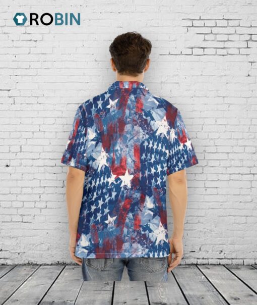 Hawaiian Camp Collar Short Sleeve Button Down Shirt Usa, Hawaiian Shirt For Adults