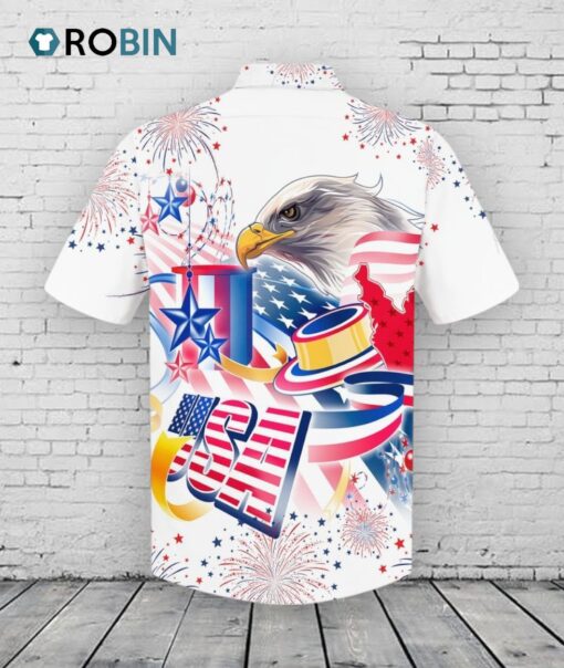 Hawaiian Shirt With Usa Eagle Independence’s Day Aloha Short Sleeve Hawaii Shirt For 4th Of July