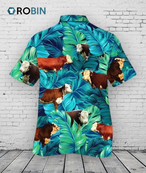 Hereford Cattle Lovers Hawaiian Shirt