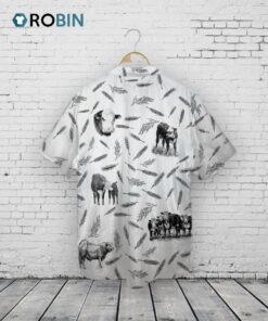 Hereford Cattle Pattern Hawaiian, Gift For Cow Lover