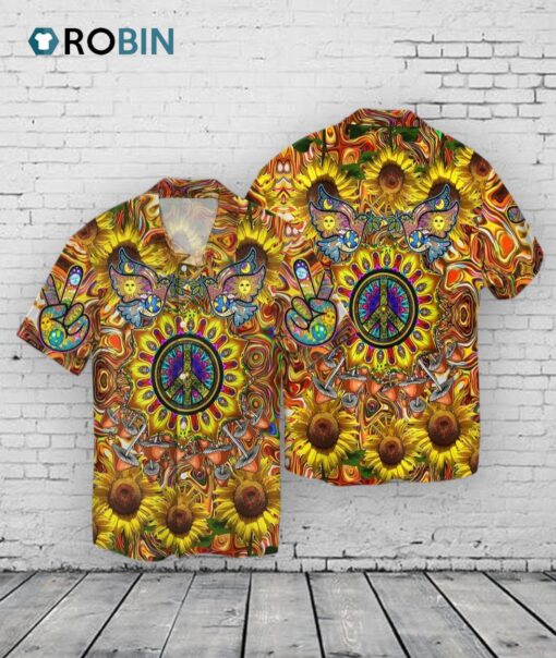 Hippie 3D Full Printed Hawaiian Shirts For Men And Women, Hippie Gifts, Hippie Hawaii Beach Shirts