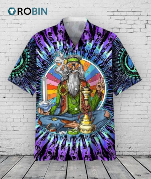 Hippie Abstract Unisex Hawaiian Shirt, Summer Aloha Beach Shirt, Hippie Hawaiian Shirt