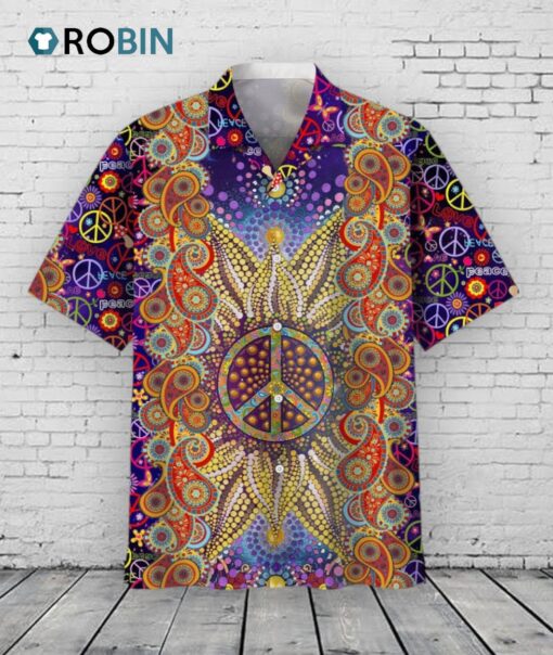 Hippie Flower Hawaiian Shirt, Colorful Hippie Floral Hawaii Beach Shirt, Summer Aloha Beach Shirts