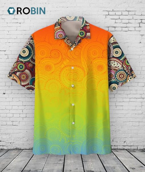 Hippie Guitar Unisex Hawaiian Shirt, Cool Hippie Aloha Beach Shirts, Hippie Hawaiian Shirt For Summer