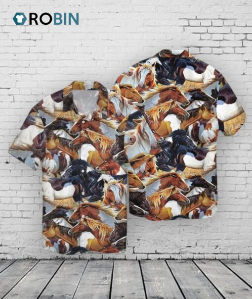 Horse Hawaiian Shirts, 3D Full Printed Hawaii Aloha Beach Shirts With Horse, Gift To Horse Lover