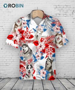 Husky Hawaiian Shirt, Aloha Beach Shirt For Dog Lover, Summer Cool Hawaii Shirts For Adult