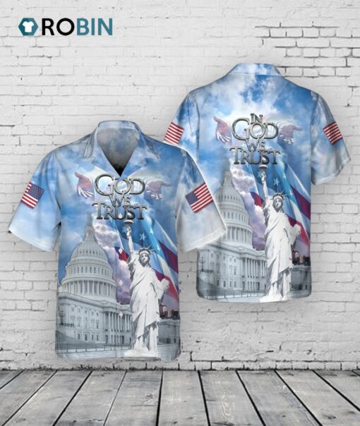 In God We Trust Hawaiian Shirt, Independence Day Hawaiian Shirt, God Bless Usa Hawaii Shirt