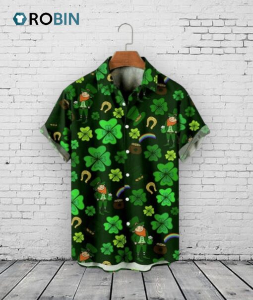 Irish Hawaiian Shirt, Saint Patrick’s Day Hawaiian Shirt, St. Patrick’s Day 3d Shirt, Shamrock Hawaiian Shirt, Irish Shirt