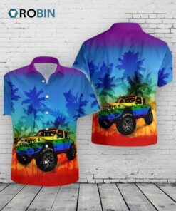 Jeep Car Lgbt Flag Hawaiian Shirt, Gay Pride Hawaiian Shirt