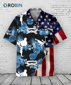 Karate Tropical Flag Hawaiial Shirts For Men, Martial Art Hawaiian Shirts, Karate Hawaii Aloha Beach Shirt
