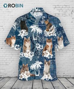 Kurilian Hawaiian Shirt, 3D All Over Printed Cat Hawaiian Shirt, Gift To Cat Lovers, Summer Aloha Beach Shirt