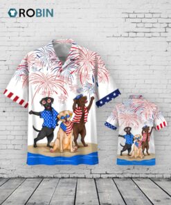 Labrador Hawaiian Shirts, Independence Day Is Coming Aloha Beach Shirt, Independence Day Gift To Dog Lovers