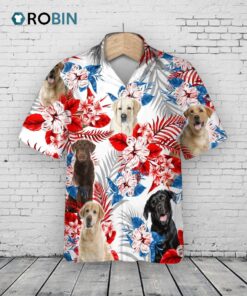 Labrador Retriever Hawaiian Shirt, Short Sleeve Dog Aloha Beach Shirt For Summer Labrador Retriever Hawaiian Shirt, Short Sleeve Dog Aloha Beach Shirt For Summer