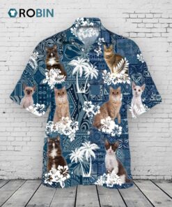 Laperm Hawaiian Shirt, Cat Hawaii Shirt, Cat Breeds In Hawaii Shirts, 3D Hawaiian Shirts For Summer