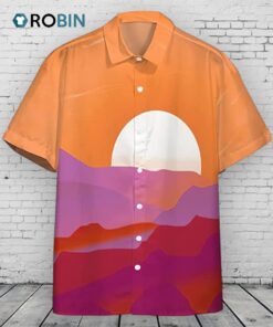 Lesbian Pride Sunrise Hawaiian Shirt, Hawaiian Pocket Shirt Unisex Full Print For Tropical Summer Holiday Vacation Full Size