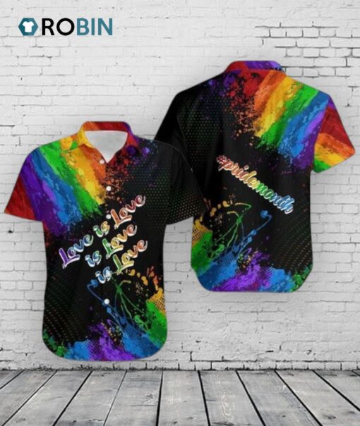 LGBT Aloha Unisex Hawaiian Shirt, Love Is Love