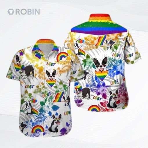 Lgbt Boston Terrier Hawaiian Shirt, Pride Hawaiian Shirt For Dog Lover