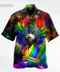 LGBT Eagle American Pride Awesome Background Design Hawaiian Shirt