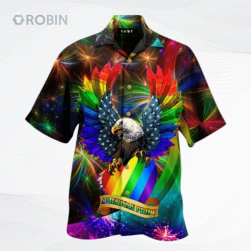 LGBT Eagle American Pride Awesome Background Design Hawaiian Shirt