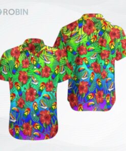 Lgbt Flower Colorful Hawaiian Shirt, Gay Hawaiian Shirts, Flower Hawaiian Shirt For Lesbian Lgbt Flower Colorful Hawaiian Shirt, Gay Hawaiian Shirts, Flower Hawaiian Shirt For Lesbian