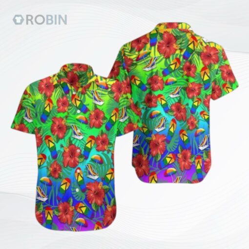 Lgbt Flower Colorful Hawaiian Shirt, Gay Hawaiian Shirts, Flower Hawaiian Shirt For Lesbian