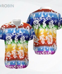 Lgbt Flower Unisex Hawaiian Shirt, Pride Love Is Love Rainbow Hawaiian Shirt Lgbt Flower Unisex Hawaiian Shirt, Pride Love Is Love Rainbow Hawaiian Shirt