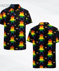 Lgbt Frog Holding Pride Flag Tropical Hawaii Beach Shirts Lgbt Frog Holding Pride Flag Tropical Hawaii Beach Shirts