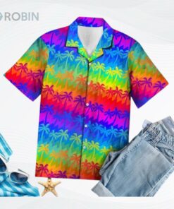 LGBT Hawaii Shirt Coconut Palm Tree LGBT Rainbow Color Hawaiian Aloha Shirt LGBT Hawaii Shirt Coconut Palm Tree LGBT Rainbow Color Hawaiian Aloha Shirt