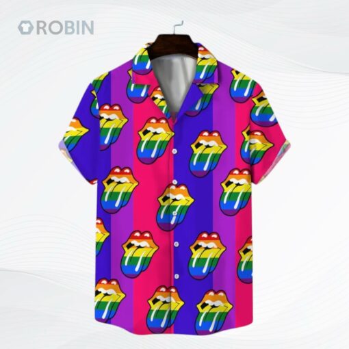 LGBT Hawaii Shirt, Bisexual Rainbow Lip Unisex Hawaii Shirt, Beach Short
