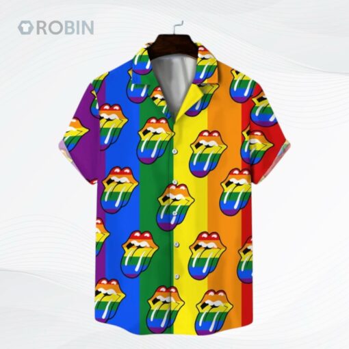 LGBT Hawaii Shirt, Rainbow Lip Unisex Hawaii Shirt Beach Short