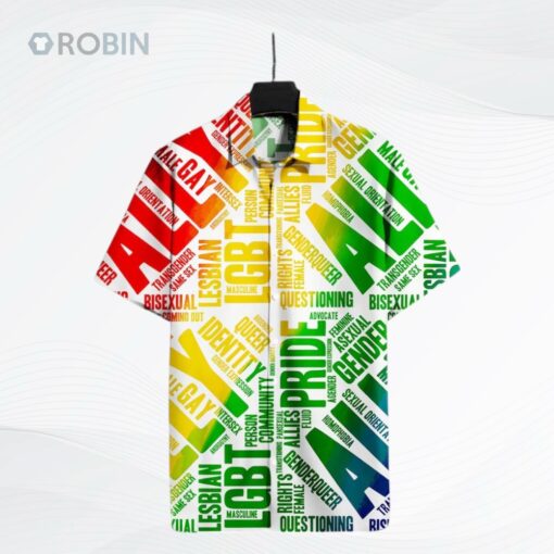 LGBT Hawaiian Shirt LGBT Pride Straight Ally Rainbow Colors Hawaii Tshirt