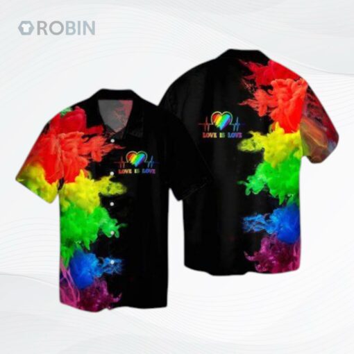 Lgbt Love Is Love Hawaiian Shirt, Love Wins Pride Rainbow Hawaiian Shirt, Gift To Couple Lesbian